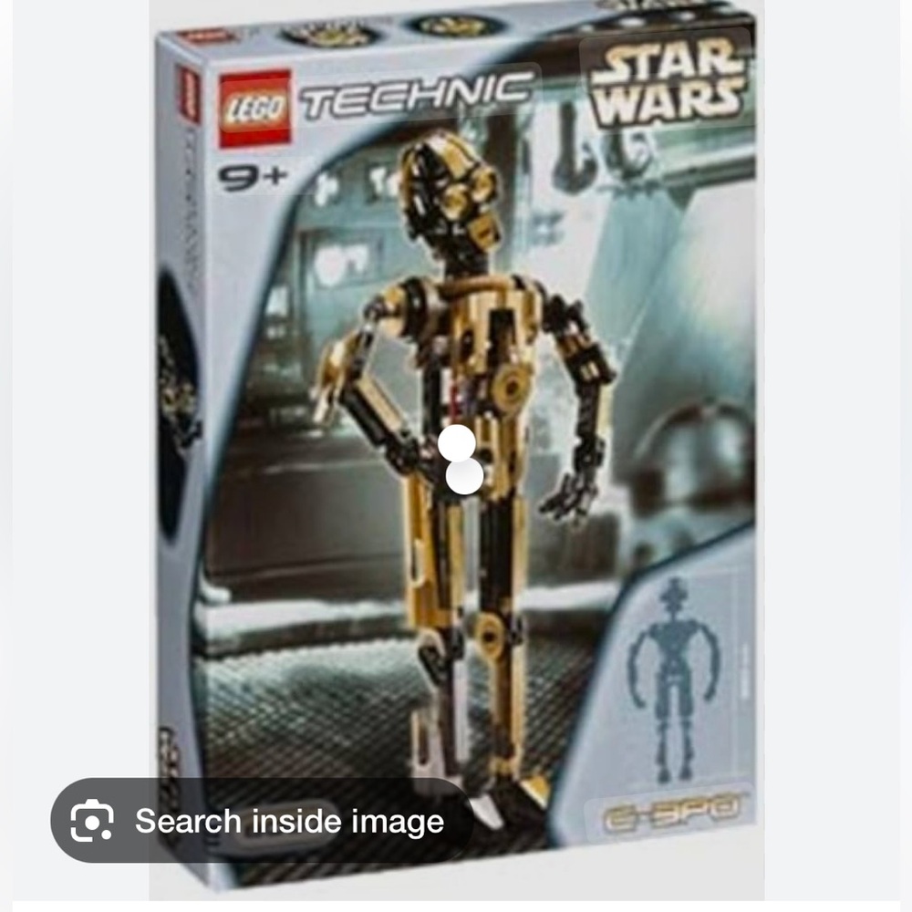 Lego Technic C-3PO Starwars 8007-1 Gold and Black Robot Figure - Picture 6 of 7